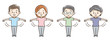 © あんころもち(ankomando) - 手を振り運動する人々