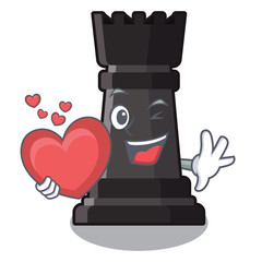 Sticker - With heart rook chess in the character shape