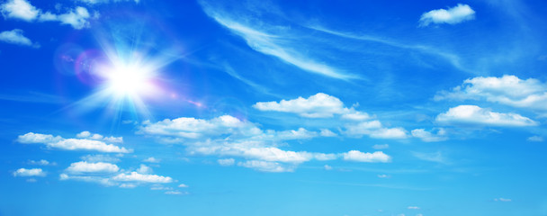 Wall Mural - sunny background with clouds