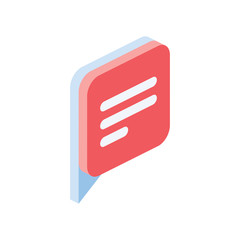 Poster - Speech bubble set. Vector 3d isometric color icon new flat style. Creative illustration, idea for infographics.