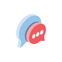 Poster - Speech bubble set. Vector 3d isometric color icon new flat style. Creative illustration, idea for infographics.