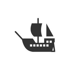 Poster - Ship icon template black color editable. Ship symbol vector sign isolated on white background. Simple logo vector illustration for graphic and web design.