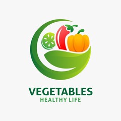 Wall Mural - Fresh vegetables logo design