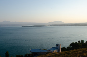 Sevan lake in Armenia while sunset