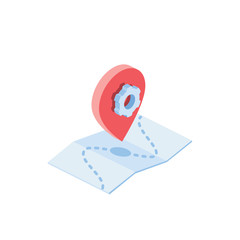 Poster - Pin location, technical service map marker GPS, pointer. Vector 3d isometric color icon new flat style. Creative illustration, idea for infographics.