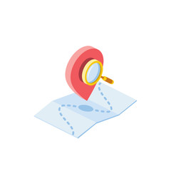 Poster - Pin location, search map marker GPS, pointer. Vector 3d isometric color icon new flat style. Creative illustration, idea for infographics.