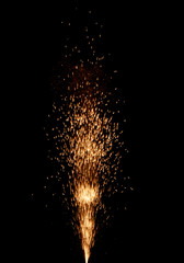Wall Mural - colorful fountain fireworks stream into dark night