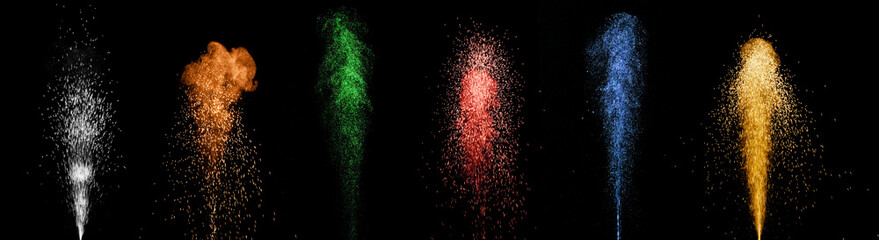 Wall Mural - colorful fountain fireworks stream into dark night