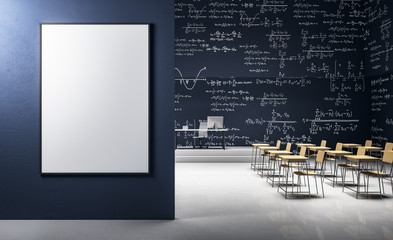 Wall Mural - Modern classroom with poster