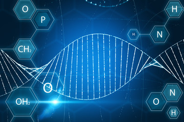 Poster - Blurry medical DNA background