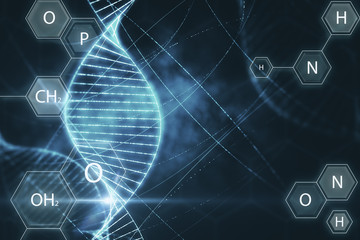Poster - Blurry medical DNA backdrop