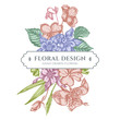 Floral bouquet design with pastel impatiens, tigridia, aquilegia