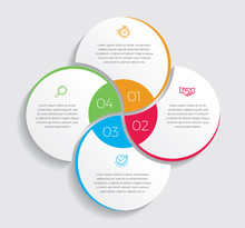 Infographic Design Vector And Marketing Icons Can Be Used For Workflow Layout, Diagram, Annual Report, Web Design.  Business Concept With 4 Options, Steps Or Processes. - Vector 