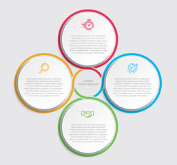 Fototapete - Infographic design vector and marketing icons can be used for workflow layout, diagram, annual report, web design.  Business concept with 4 options, steps or processes. - Vector 