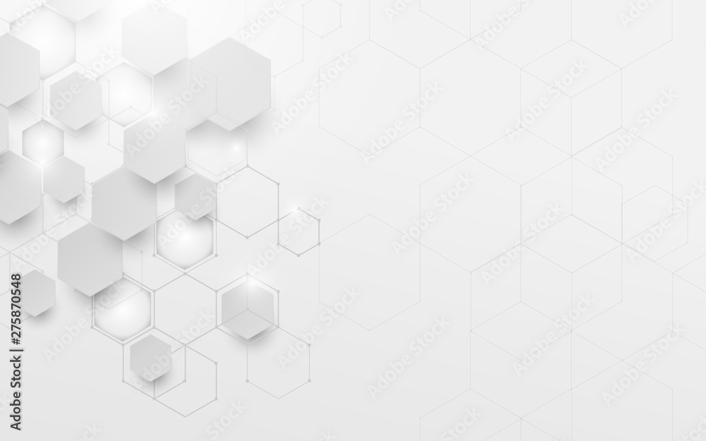 Abstract white and grey geometric technology digital hi tech concept ...