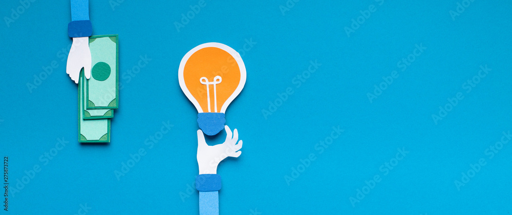 Mass collaboration in easy way, dollars on idea Stock Photo | Adobe Stock