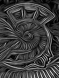 Fototapeta Konie - Brain Spiral Woodcut