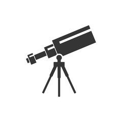 Aufkleber - Telescope icon template black color editable. Telescope symbol vector sign isolated on white background. Simple logo vector illustration for graphic and web design.