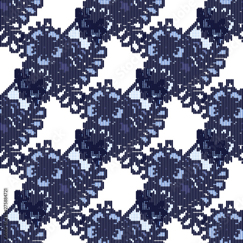 Vector Floral Ethnic Seamless Pattern In Doodle Style With Flowers And Leaves Gentle Spring Summer Floral Background Pixel Art Style Stock Vector Adobe Stock