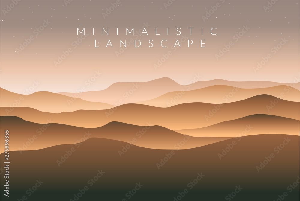 Minimalistic vector landscape background of mountains for your design ...