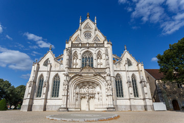 Wall Mural - BOURG-EN-BRESSE / FRANCE - JULY 2015: View to Gothic facade of Royal Monastery of Brou, Bourg-en-Bresse, France