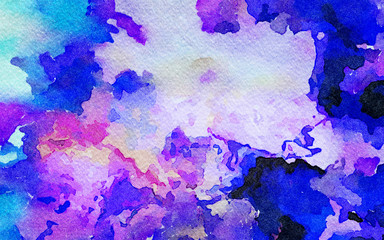 Poster - Abstract beauty painting watercolor background. Wet water paint splashes on paper. Art design template for print and graphic production. Wallpaper or fabric pattern in big size.