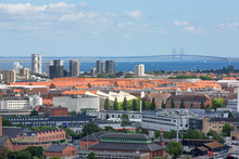  Aerial View On The City, Oresund Bridge, Copenhagen, Denmark