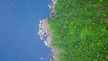 Yilan Coastline In Taiwan. Mountan Terrain Of North East Sea Shore Near Taipei City. Aerial View