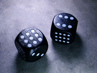 Dice cubes close up