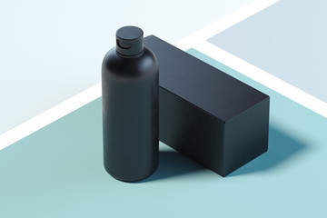 Wall Mural - Bottle for gel, lotion. Beauty product package, blank template. 3d rendering.