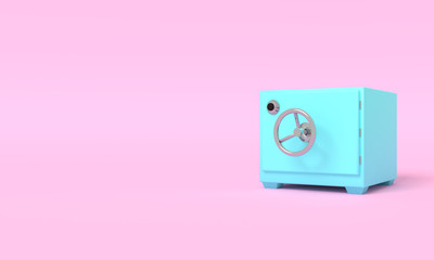 Poster - Vintage safe deposit. Illustration with empty place for text. 3D rendering