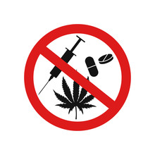 No drugs sign. Vector illustration. Isolated.