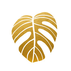 Wall Mural - Golden Philodendron Leaf. Drawn Element for your Design.