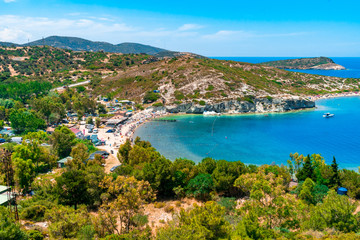 Canvas Print - Top View Beach Coastline in Phocaea