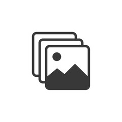 Aufkleber - Picture icon symbol template black color editable. Simple logo vector illustration for graphic and web design.