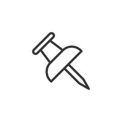 Aufkleber - Push pin icon symbol template black color editable. Simple logo vector illustration for graphic and web design.
