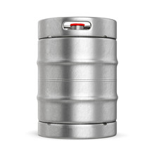 Metal Beer Keg Isolated On White Background