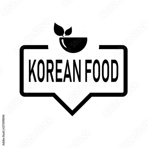 Korean Food Speech Bubble With Icon Isolated Flat Design On