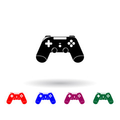 Poster - console from the game console multi color icon. Elements of technology set. Simple icon for websites, web design, mobile app, info graphics
