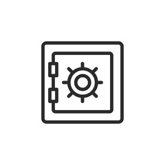 Leinwandbilder - Safe line icon. Bank account, money, security, protection, finance, deposit box concepts. Simple thin line design. Vector icon