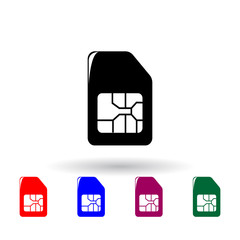 Aufkleber - SIM card multi color icon. Elements of technology set. Simple icon for websites, web design, mobile app, info graphics