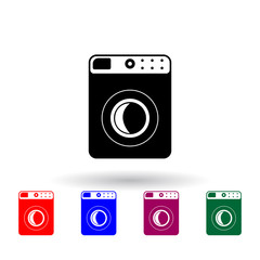 Poster - washing machine multi color icon. Elements of technology set. Simple icon for websites, web design, mobile app, info graphics
