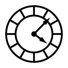Old Vintage Clock Face Line Art Vector Icon For Apps And Websites