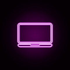 Aufkleber - a laptop neon icon. Elements of technology set. Simple icon for websites, web design, mobile app, info graphics