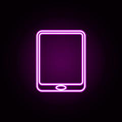Aufkleber - the tablet neon icon. Elements of technology set. Simple icon for websites, web design, mobile app, info graphics