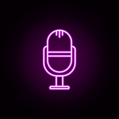 Aufkleber - microphone neon icon. Elements of technology set. Simple icon for websites, web design, mobile app, info graphics