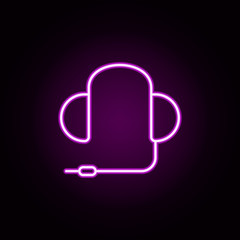 Aufkleber - gaming headphones neon icon. Elements of technology set. Simple icon for websites, web design, mobile app, info graphics