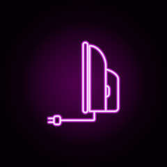 Poster - iron neon icon. Elements of technology set. Simple icon for websites, web design, mobile app, info graphics