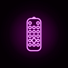 Poster - remote controller neon icon. Elements of technology set. Simple icon for websites, web design, mobile app, info graphics