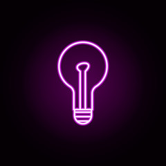 Poster - bulb neon icon. Elements of technology set. Simple icon for websites, web design, mobile app, info graphics